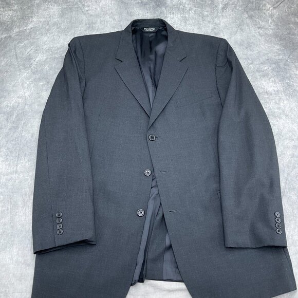 Jos A Bank Suit Men 46L/38Wx31L Gray Straight Leg Classic Career Wool 2pc - Picture 2 of 16